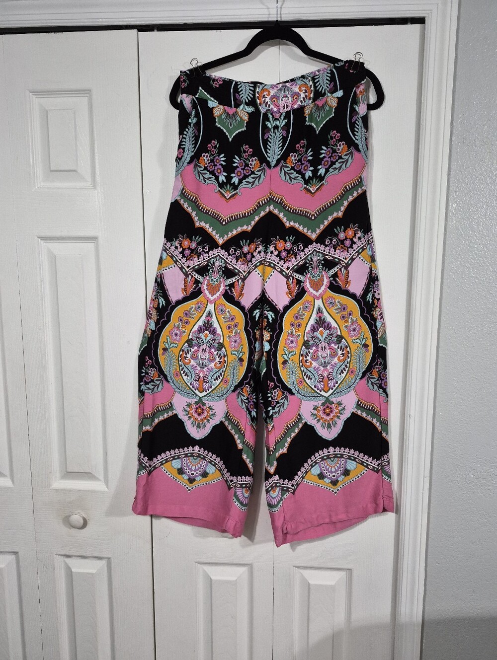 Boho Chic Floral Paisley Wide-Leg Pants